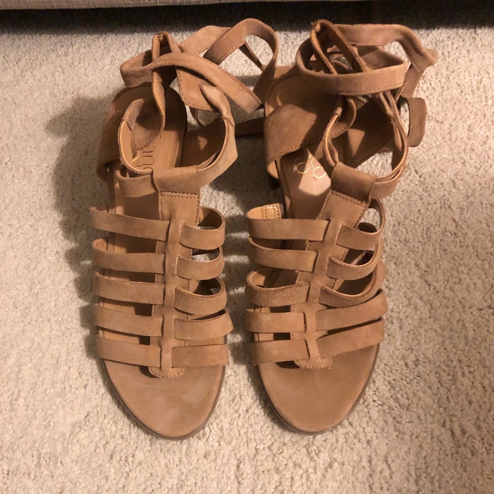 Franco Sarto Brand New Tan Wrap Sandals